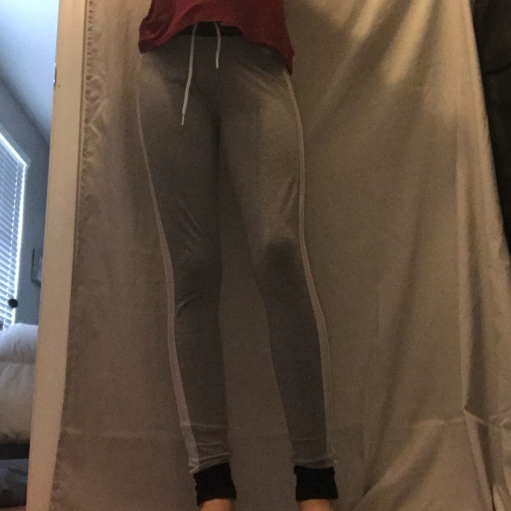 Pink Victoria’s Secret sweatpants.